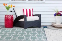 Kirkland's Home Aqua Moroccan Trellis Outdoor Area Rug, 4X6- Outdoor Rugs