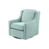 Kirkland's Home Aqua Upholstered Swivel Accent Chair- Accent Chairs