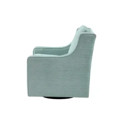 Kirkland's Home Aqua Upholstered Swivel Accent Chair- Accent Chairs
