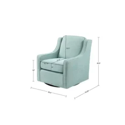Kirkland's Home Aqua Upholstered Swivel Accent Chair- Accent Chairs