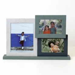 Kirkland's Home Aqua Wood 3-Opening Picture Frame- Picture Frames