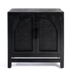 Kirkland's Home Arch Cane And Wood Cabinet- Cabinets & Sideboards