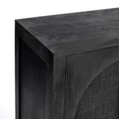 Kirkland's Home Arch Cane And Wood Cabinet- Cabinets & Sideboards