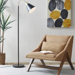 Kirkland's Home Arched Cone Shade Floor Lamp- Floor Lamps