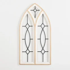 Kirkland's Home Arched Wood And Metal Geometric Wall Plaque- Wall Plaques