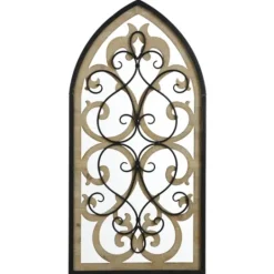 Kirkland's Home Arched Wood And Metal Layered Scroll Wall Plaque- Wall Plaques
