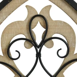 Kirkland's Home Arched Wood And Metal Layered Scroll Wall Plaque- Wall Plaques