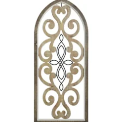 Kirkland's Home Arched Wood And Metal Scroll Wall Plaque- Wall Plaques