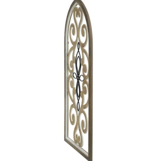 Kirkland's Home Arched Wood And Metal Scroll Wall Plaque- Wall Plaques