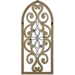 Kirkland's Home Arched Wood And Metal Scroll Wall Plaque- Wall Plaques