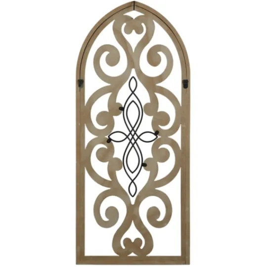 Kirkland's Home Arched Wood And Metal Scroll Wall Plaque- Wall Plaques
