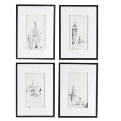 Kirkland's Home Architectural Drawings Framed Art Prints, Set Of 4- Framed Art