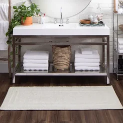 Kirkland's Home Arctic Plush Reversible Cotton Bath Mat, 60 In.- Bathroom Rugs