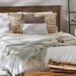 Kirkland's Home Artichoke Herringbone Fringe Throw- Blankets & Throws