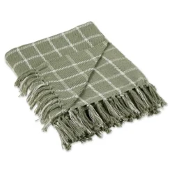 Kirkland's Home Artichoke Plaid Fringed Throw- Blankets & Throws