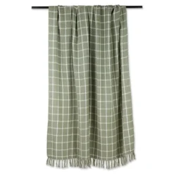 Kirkland's Home Artichoke Plaid Fringed Throw- Blankets & Throws
