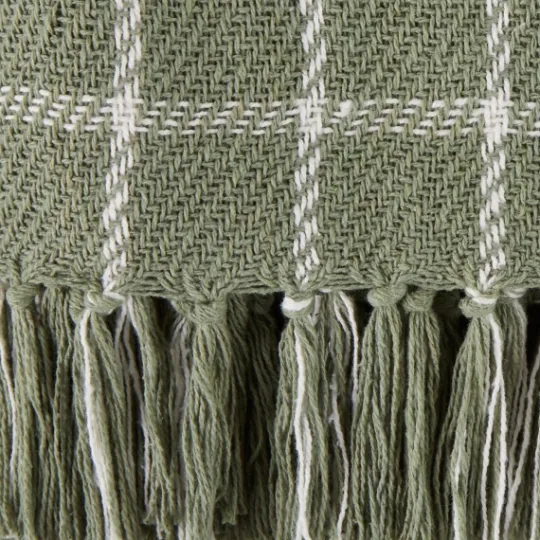 Kirkland's Home Artichoke Plaid Fringed Throw- Blankets & Throws