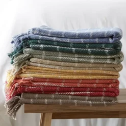 Kirkland's Home Artichoke Plaid Fringed Throw- Blankets & Throws