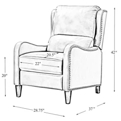 Kirkland's Home Arturo Leather Wingback Recliner- Accent Chairs