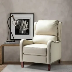 Kirkland's Home Arturo Leather Wingback Recliner- Accent Chairs