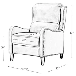 Kirkland's Home Arturo Leather Wingback Recliner- Accent Chairs
