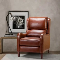 Kirkland's Home Arturo Leather Wingback Recliner- Accent Chairs