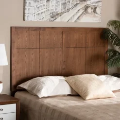 Kirkland's Home Ash Walnut Wood Panel Queen Headboard- Beds & Headboards