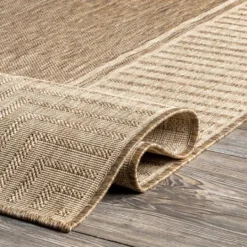 Kirkland's Home Asia Stripe Border Outdoor Rug, 8X10- Outdoor Rugs