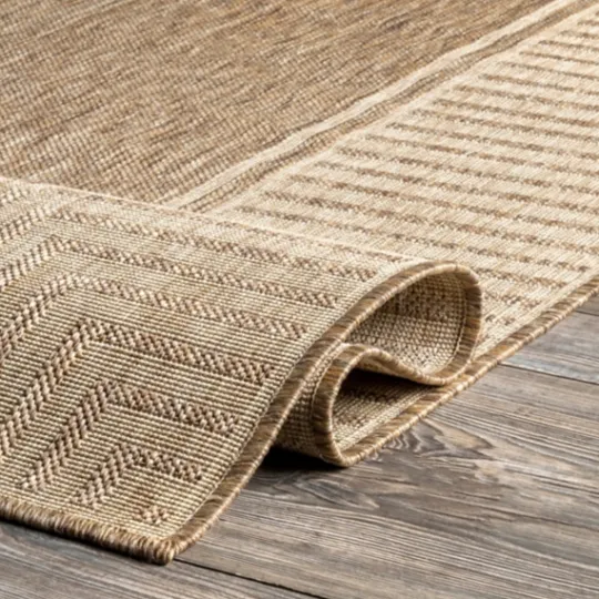 Kirkland's Home Asia Stripe Border Outdoor Rug, 8X10- Outdoor Rugs