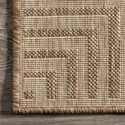 Kirkland's Home Asia Stripe Border Outdoor Rug, 8X10- Outdoor Rugs