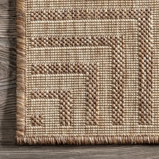 Kirkland's Home Asia Stripe Border Outdoor Rug, 8X10- Outdoor Rugs