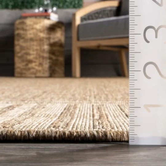 Kirkland's Home Asia Stripe Border Outdoor Rug, 8X10- Outdoor Rugs