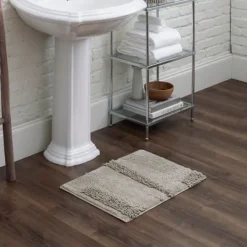 Kirkland's Home Asymmetrical Cotton Bath Mat, 45 In.- Bathroom Rugs