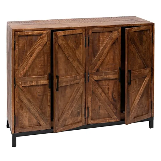 Kirkland's Home Austin Warm Wood Farmhouse Cabinet- Cabinets & Sideboards