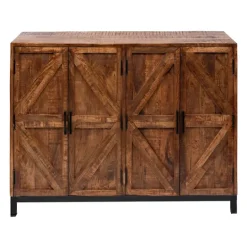 Kirkland's Home Austin Warm Wood Farmhouse Cabinet- Cabinets & Sideboards