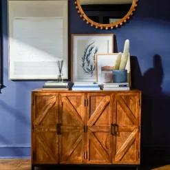 Kirkland's Home Austin Warm Wood Farmhouse Cabinet- Cabinets & Sideboards