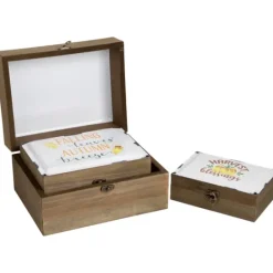 Kirkland's Home Autumn Boxes With Metal Covers, Set Of 3- Decorative Accents