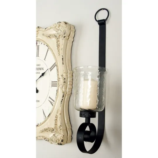 Kirkland's Home Axel Black Iron Scroll Sconce- Sconces