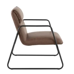 Kirkland's Home Axel Espresso Leather Industrial Accent Chair- Accent Chairs