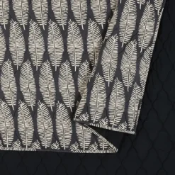 Kirkland's Home Ayesha Curry Black And White Leaf Queen Quilt Set- Quilts