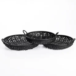 Kirkland's Home Bamboo Woven Trays, Set Of 3- Decorative Trays