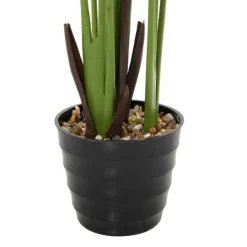 Kirkland's Home Banana Tree In Ribbed Rock Planter- Trees & Topiaries