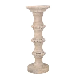 Kirkland's Home Banded Bead Wood Candle Holder, 15 In.- Candle Holders