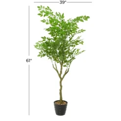 Kirkland's Home Banyan Tree In Ribbed Rock Planter- Trees & Topiaries