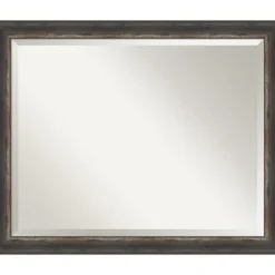 Kirkland's Home Bark Rustic Char Frame Beveled Mirror- Decorative Mirrors