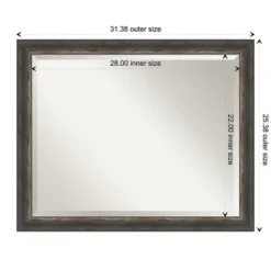 Kirkland's Home Bark Rustic Char Frame Beveled Mirror- Decorative Mirrors