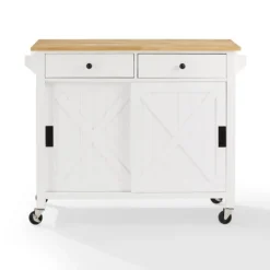 Kirkland's Home Barn Door Kitchen Cart- Kitchen Islands & Bar Carts