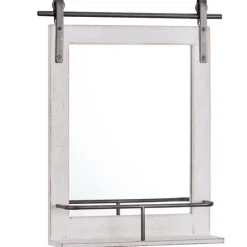 Kirkland's Home Barn Door Mirror With Shelf- Decorative Mirrors