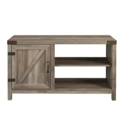 Kirkland's Home Barn Door Wash Tv Stand With Open Shelves- Tv Stands & Media Consoles