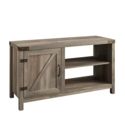 Kirkland's Home Barn Door Wash Tv Stand With Open Shelves- Tv Stands & Media Consoles